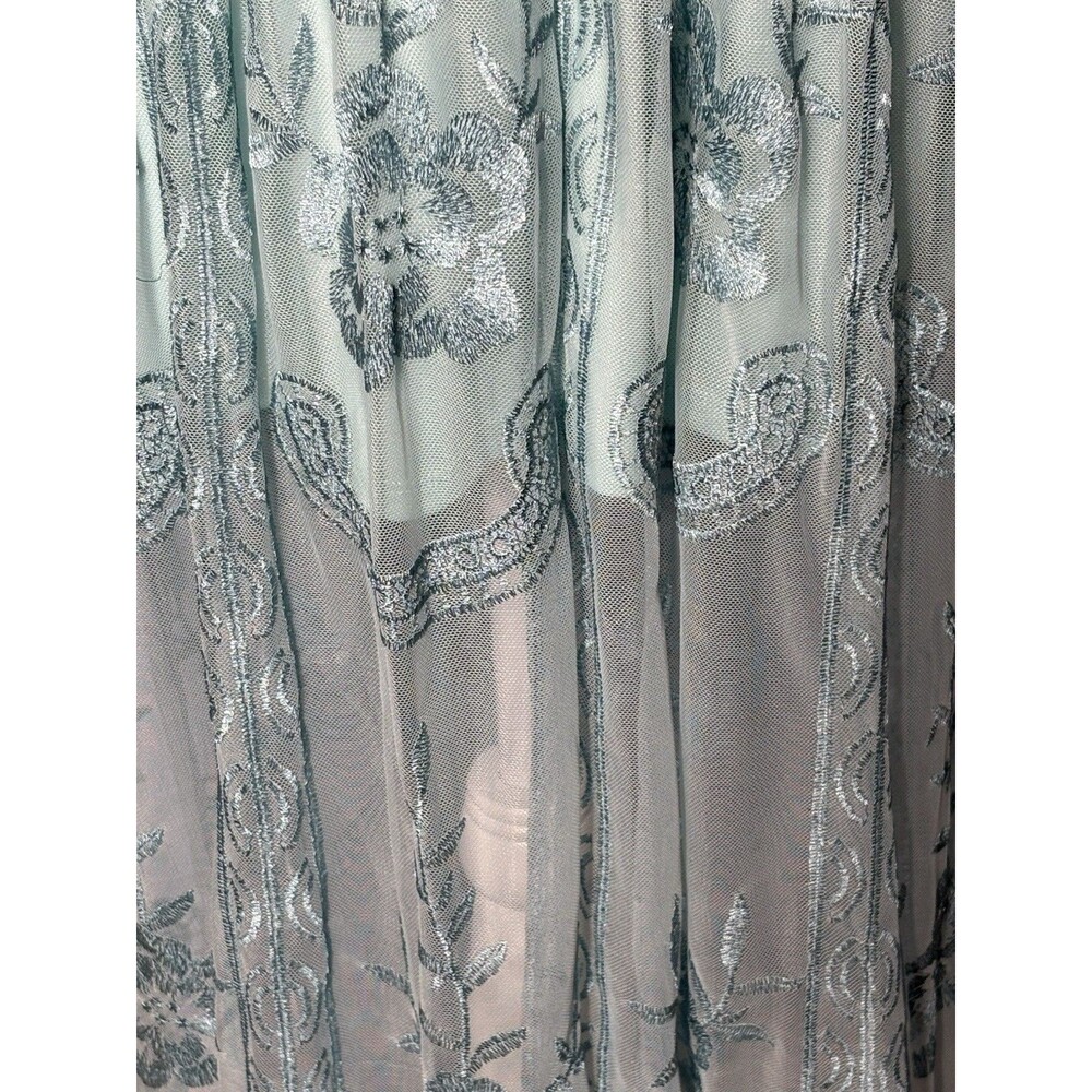 Altar’d State Mariska Maxi Dress M Sea Blue Embroidered Mesh Boho NWT - Picture 11 of 11